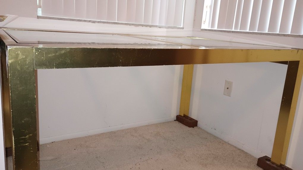 Vintage Glass Top Dining Room Table