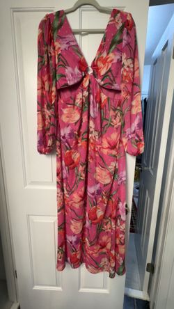 Pink floral dress