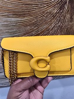 Coach Tabby Yellow Leather Chain Crossbody Bag