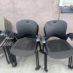 4 Black Herman Miller Caper Chairs 