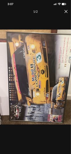 Framed Corvette Racing Poster