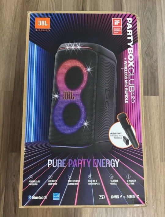JBL partybox club 120 portable wireless party speaker 