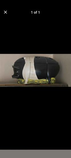 Black and White Pig Canister Cookie Jar