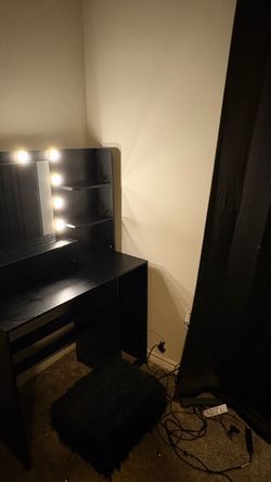 Black Vanity Desk with Chair ( need gone asap)