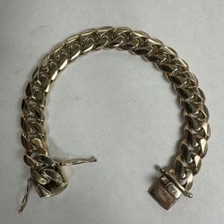 10K Cuban Link Bracelet 9 Inches 14mm 