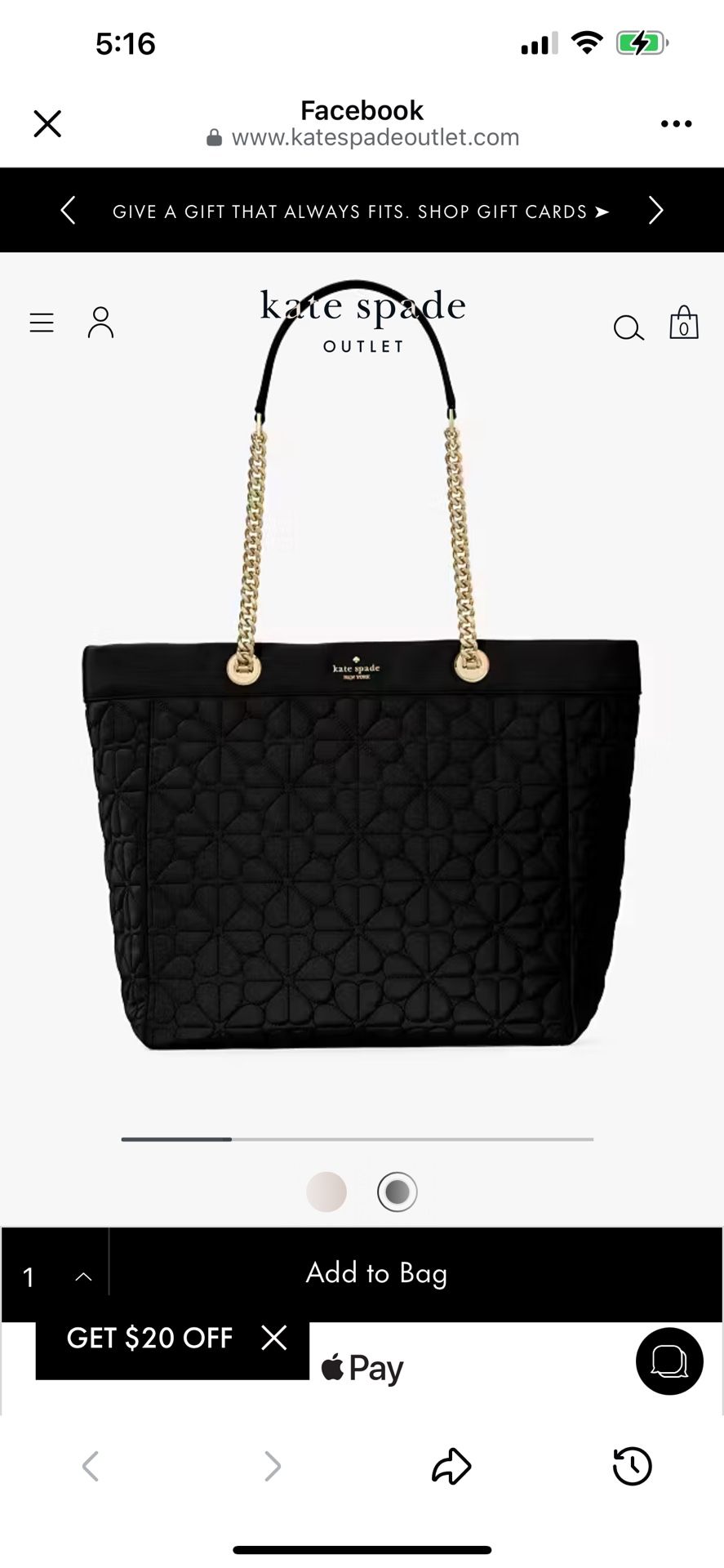 Kate Spade XL Black Bag