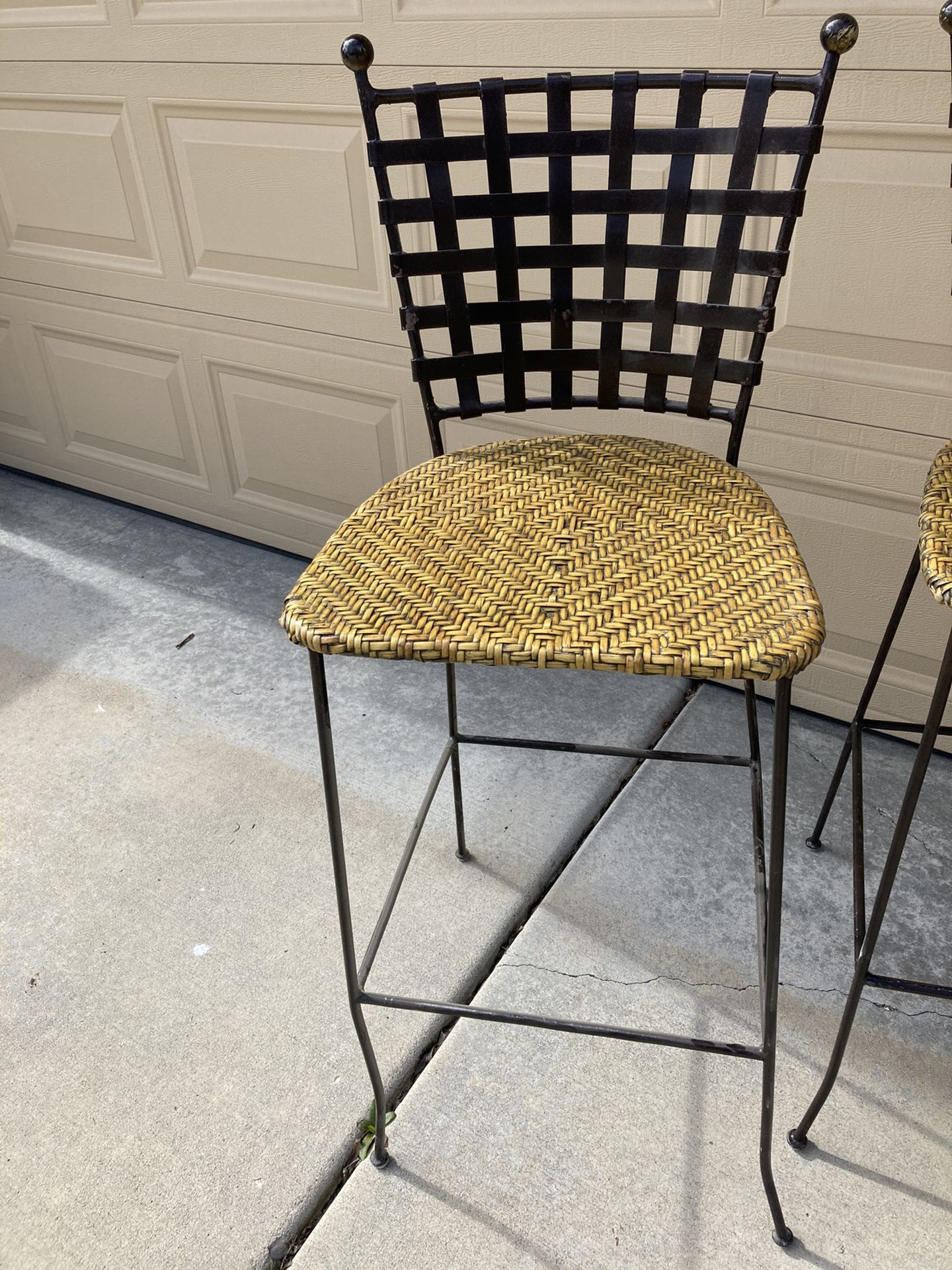 Metal bar stool set
