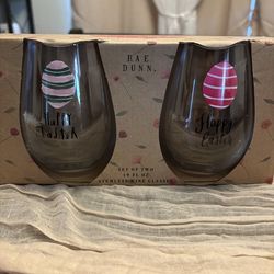 Rae Dunn Easter Wine Glasses