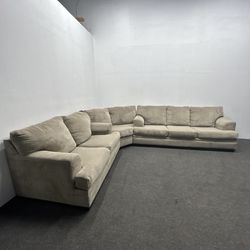 Ashley 3 Piece Beige Sectional Couch - We Can Deliver And Setup