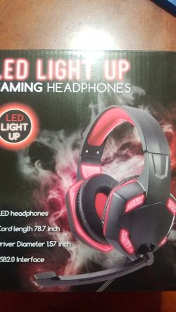 Gaming Headset Pc Headphones Led Light Up