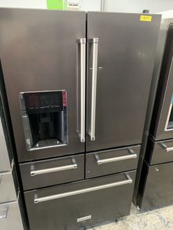 Kitchen aid 5 door fridge in dark stainless