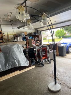 Vintage 4-Light Crystal Floor Lamp