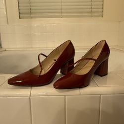 Mary Jane Burgundy Heels
