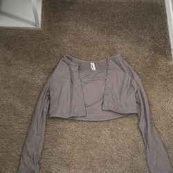 2 piece tube top and cardigan 