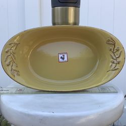 New Cerutil Stoneware Yellow Oblong Baking Bakeware Dish Oven Microwave Almost 12’ Located In AGOURA HILLS