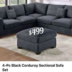 Sectional With Ottoman Set 
