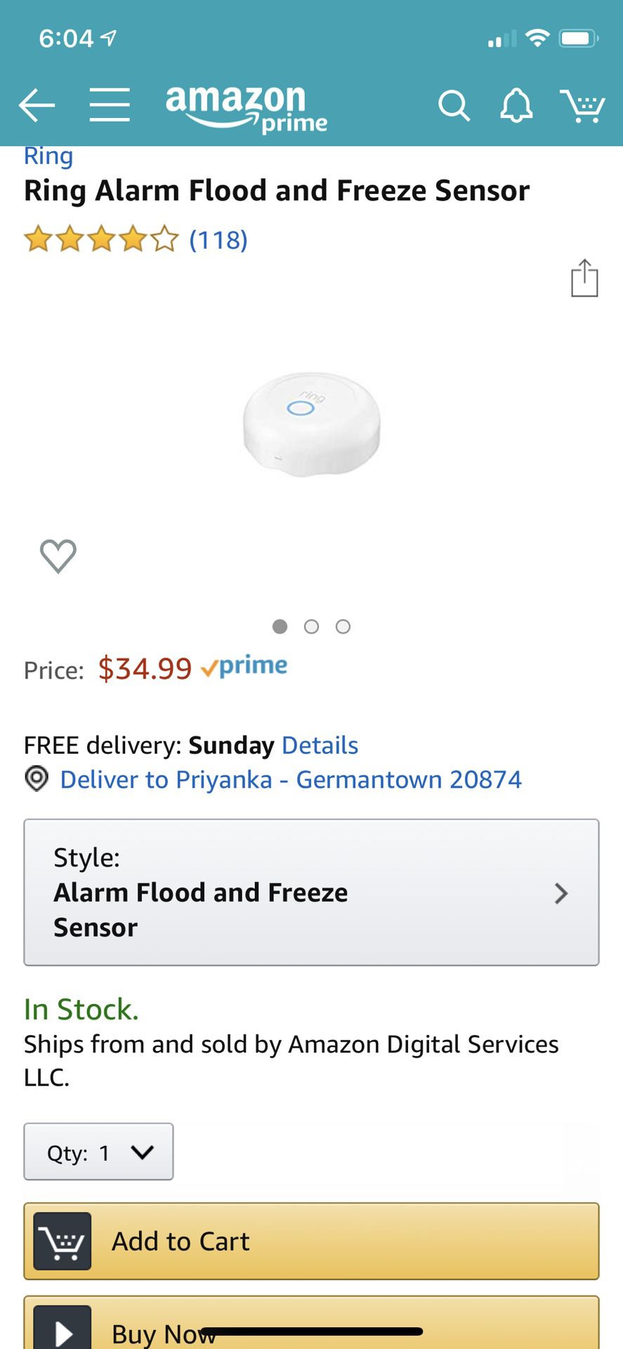 Firm Price: Ring alarm flood and freeze sensor