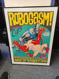 ROBOGASM ! vintage numbered poster framed