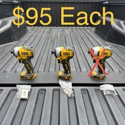 DEWALT ATOMIC 20V MAX Cordless Brushless Compact 1/4 in. Impact Driver (Tool Only) **2 Available, $95 Each**