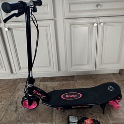 Razor Black/Pink E90 Electric Scooter Kids Age 8+ Power Core