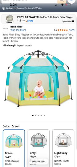 Bend River baby playpen with canopy