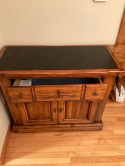 Solid wood cabinet with side extension make offer must sell asap.
