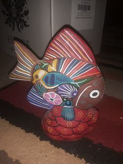 Hand painted fish decor