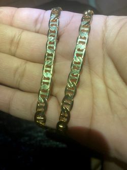24" gold over sterling silver