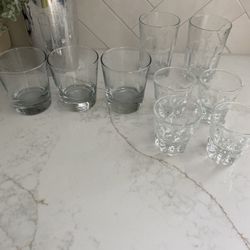 Set of 4 ,3, 2  glasses like new