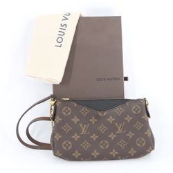 LOUIS VUITTON M41639 Monogram Pallas Clutch Brown Canvas Women Bag