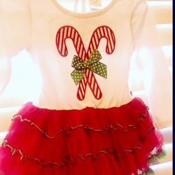 Baby Girl Christmas Candy Cane Boutique Outfit Set 12-18M