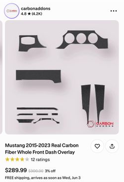 Mustang ‘15-23 Carbon Fiber Dash & Gear Shifter
