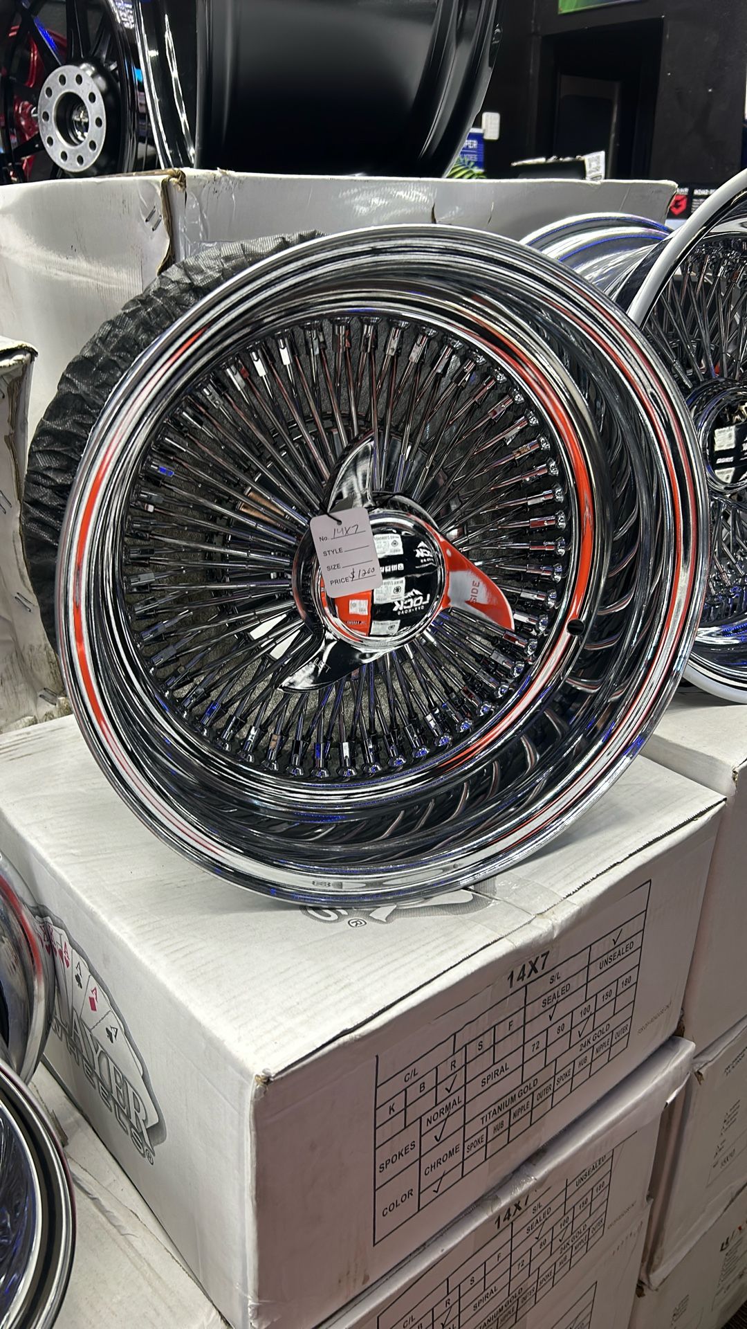 14”x7” Chrome Wires PLAYERS $$1200