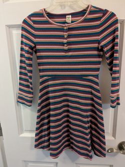 OshKosh Girls Striped Ribbed Dress Size 10