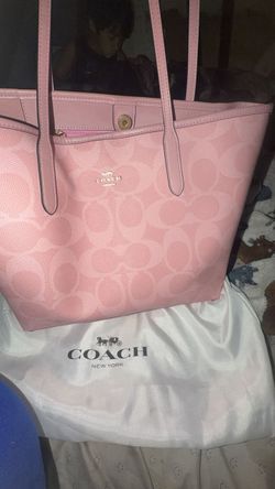COACH City Tote Bag Signature Canvas Powder Pink CAL49