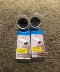 Two Fake Battery Operated Security Cameras