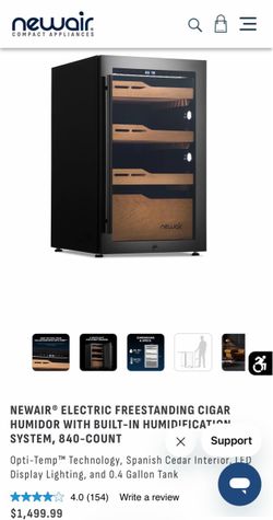 NewAir 840-Count Electric Cigar Humidor Cabinet — Model NCH840BK00