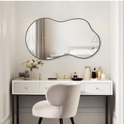 Brand New Irregular Wall Mirror, 46”Hx26” Black