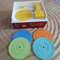 Vintage Fisher-Price Music Box Wind-Up Record Player 1970s 
