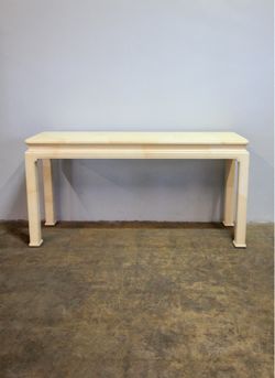 Vintage 1970's Henredon Console Table with Faux Goatskin Finish and Ming Dynasty-Style Legs