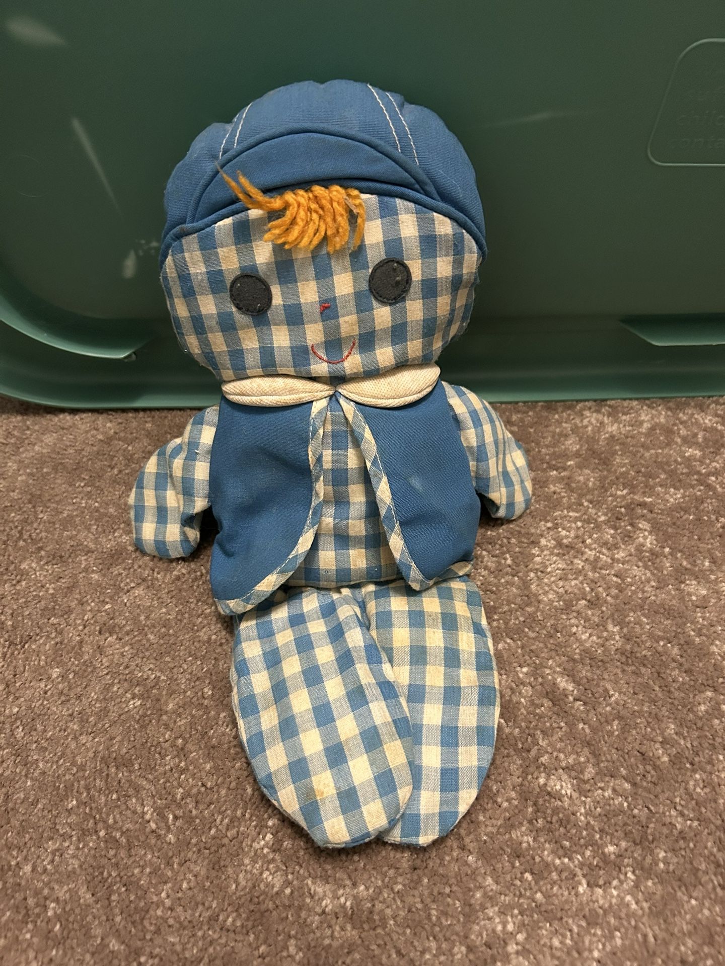 Fisher-Price Vintage Checkered Doll from 1977