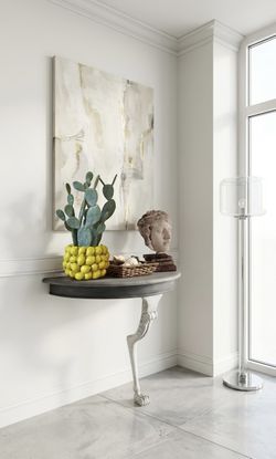 Half Moon Vintage Wood Table