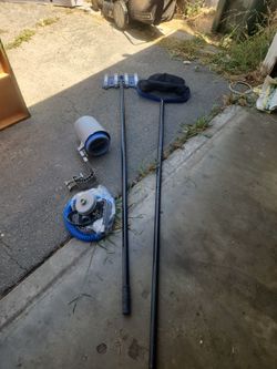 Pool vacuum and skimmer plus random fasteners