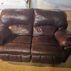 Brown Pleather  2 Seater Recliner 