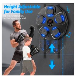 Music Boxing Machine, Interactive Punching Trainer with Boxing Gloves, Large Size Wall Mounted Electronic Boxing Target for Adults Kids, 9 Modes & 9 S