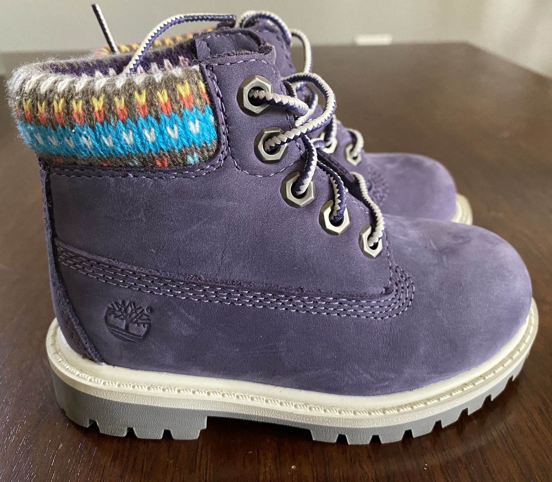 Purple Timberlands, size 7 toddlers