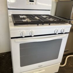 Whirlpool Gas Stove 30”Wide In White With Heavy Duty Grates 