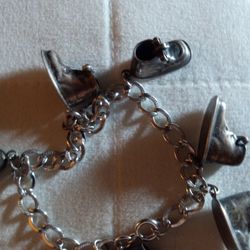 (7) Vintage Signed 1950s+1960s Sterling Baby Boot / Shoe Charms Only $175 F