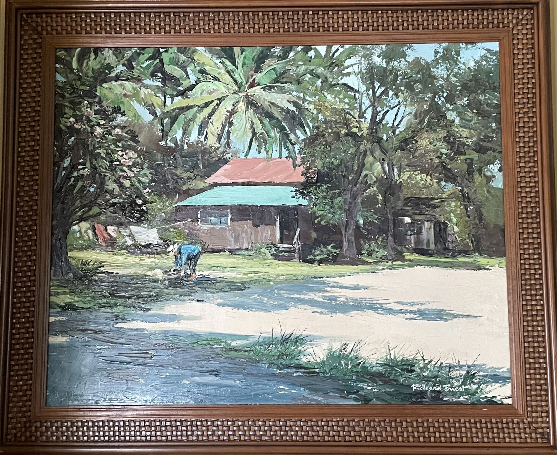 Vintage Hawaiian Painting By Richard Priest