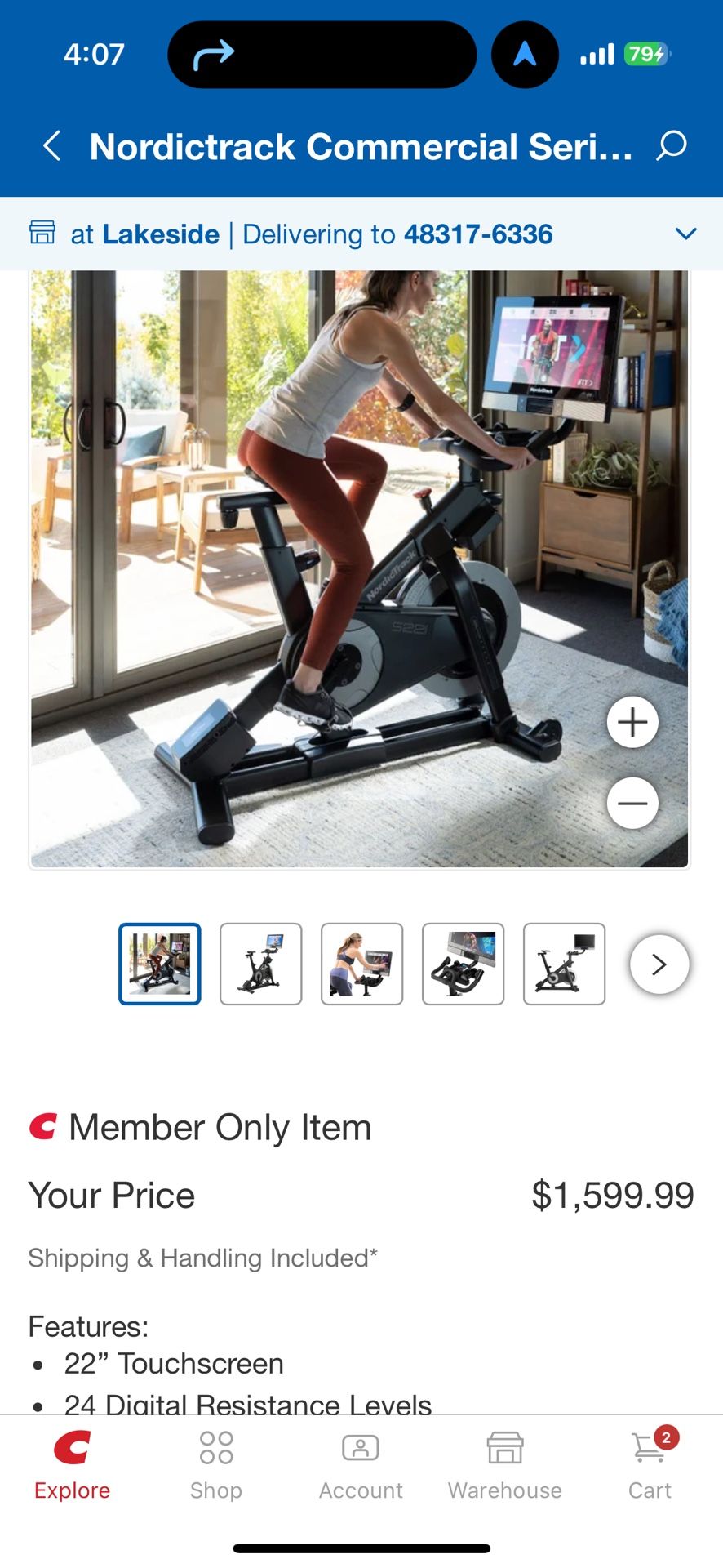 New In Box. NordicTrack Commercial Series S22i Studio Cycle